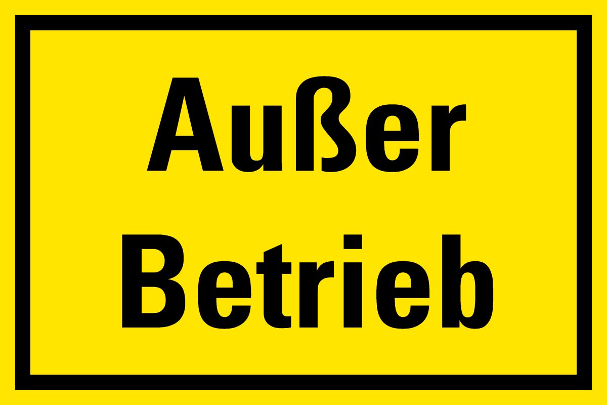 HM02 Hinweisschild "Außer Betrieb", 4,97