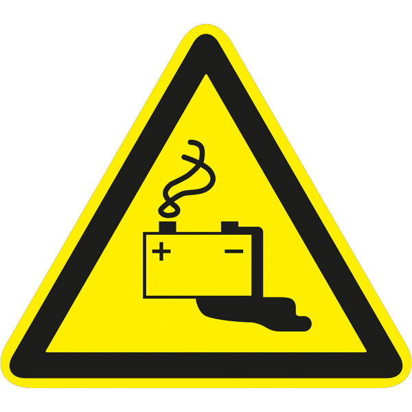 SW26 Warnzeichen "Warnung vor Gefahren durch das Aufladen von Batterien" Aluverbund, 600 mm