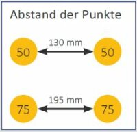 Bodenmarkierungs-Punkte - PVC, blau, 50 mm x 25 m