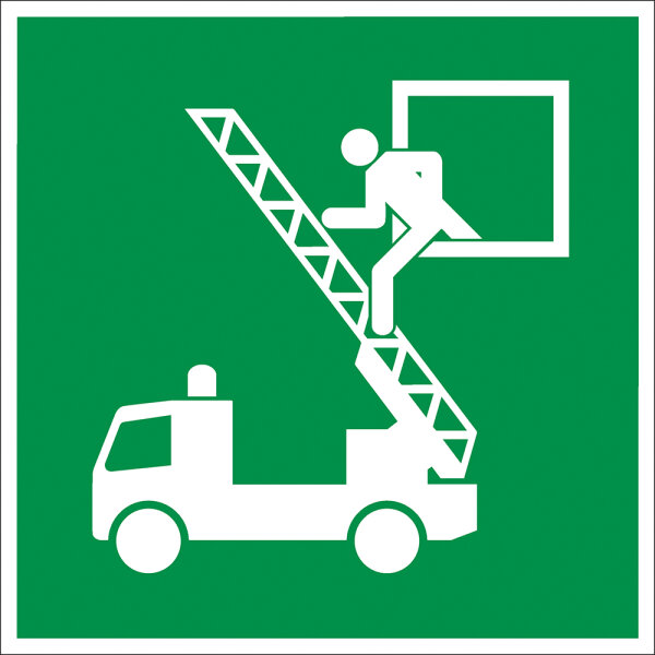 SR18 Rettungszeichen "Rettungsausstieg" PVC 100x100 mm