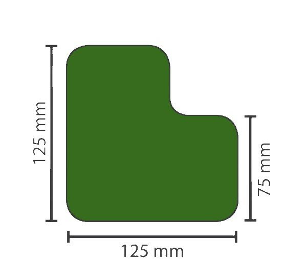 Stellplatzmarkierung strapazierfähig BM-050, L-Stück, 75 mm, grün