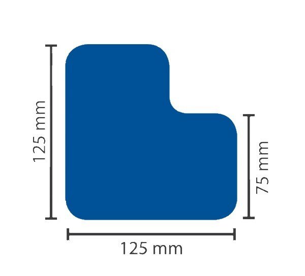 Stellplatzmarkierung strapazierfähig BM-050, L-Stück, 75 mm, blau