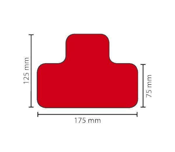 Stellplatzmarkierung strapazierfähig BM-050, T-Stück, 75 mm, rot