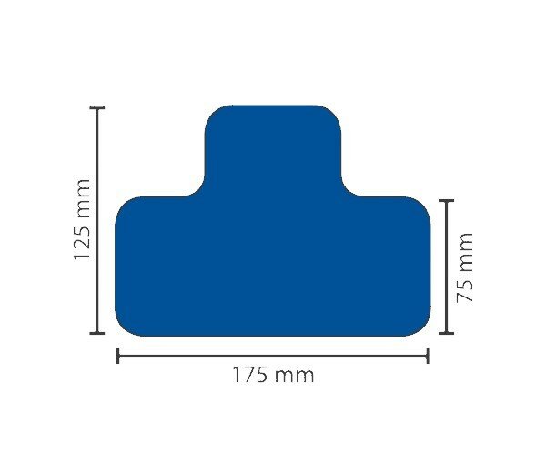 Stellplatzmarkierung strapazierfähig BM-050, T-Stück, 75 mm, blau