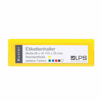 Etikettenhalter oben offen 110 x 35 mm, weiß mit Selbstklebestreifen