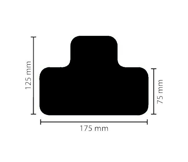 MUSTER: Stellplatzmarkierung strapazierfähig BM-050 T-Stück 75 mm schwarz