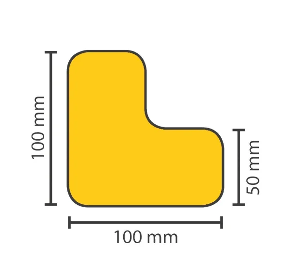 Stellplatzmarkireung extrem strapazierfähig BM-120 L-Stück, 50 mm, gelb