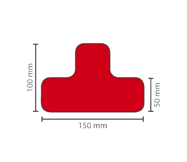 Stellplatzmarkireung extrem strapazierfähig antirutsch BM-160 T-Stück, 50 mm, rot