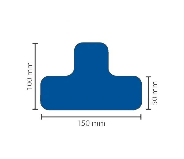 Stellplatzmarkireung extrem strapazierfähig antirutsch BM-160 T-Stück, 50 mm, blau