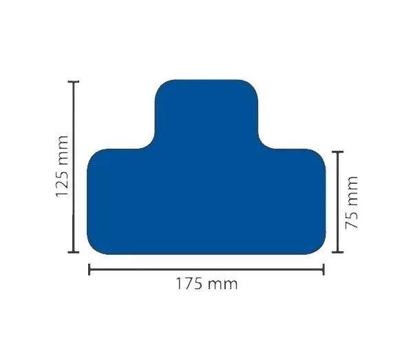 Stellplatzmarkireung extrem strapazierfähig antirutsch BM-160 T-Stück, 75 mm, blau