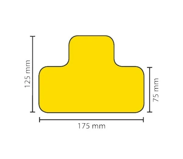 MUSTER: Stellplatzmarkireung extrem strapazierfähig antirutsch BM-160 T-Stück, 75 mm, gelb